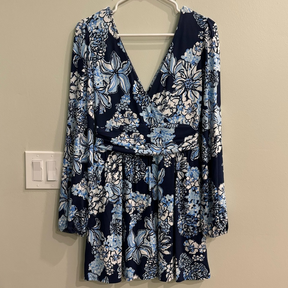 Lilly Pulitzer Blue and White Floral Romper
